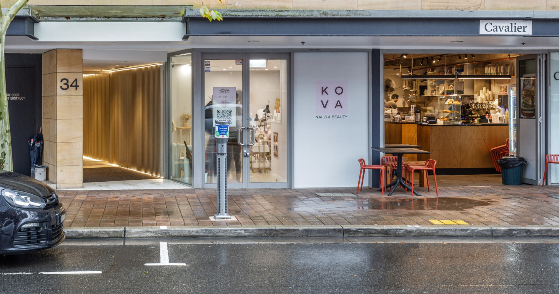 KOVA Nails & Beauty storefront at Shop 2/34 Oxley Street, St Leonards