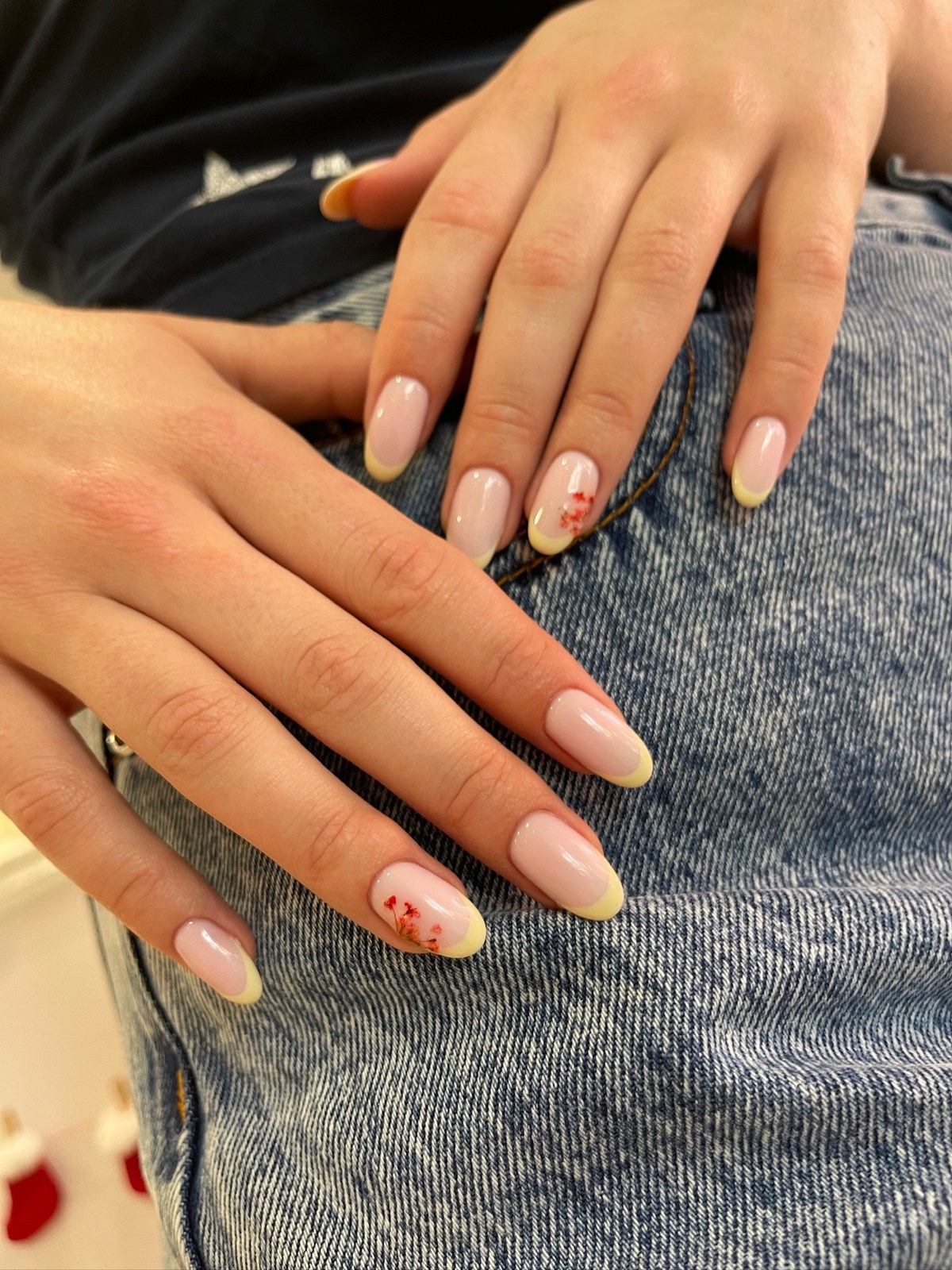 Classic nude french manicure