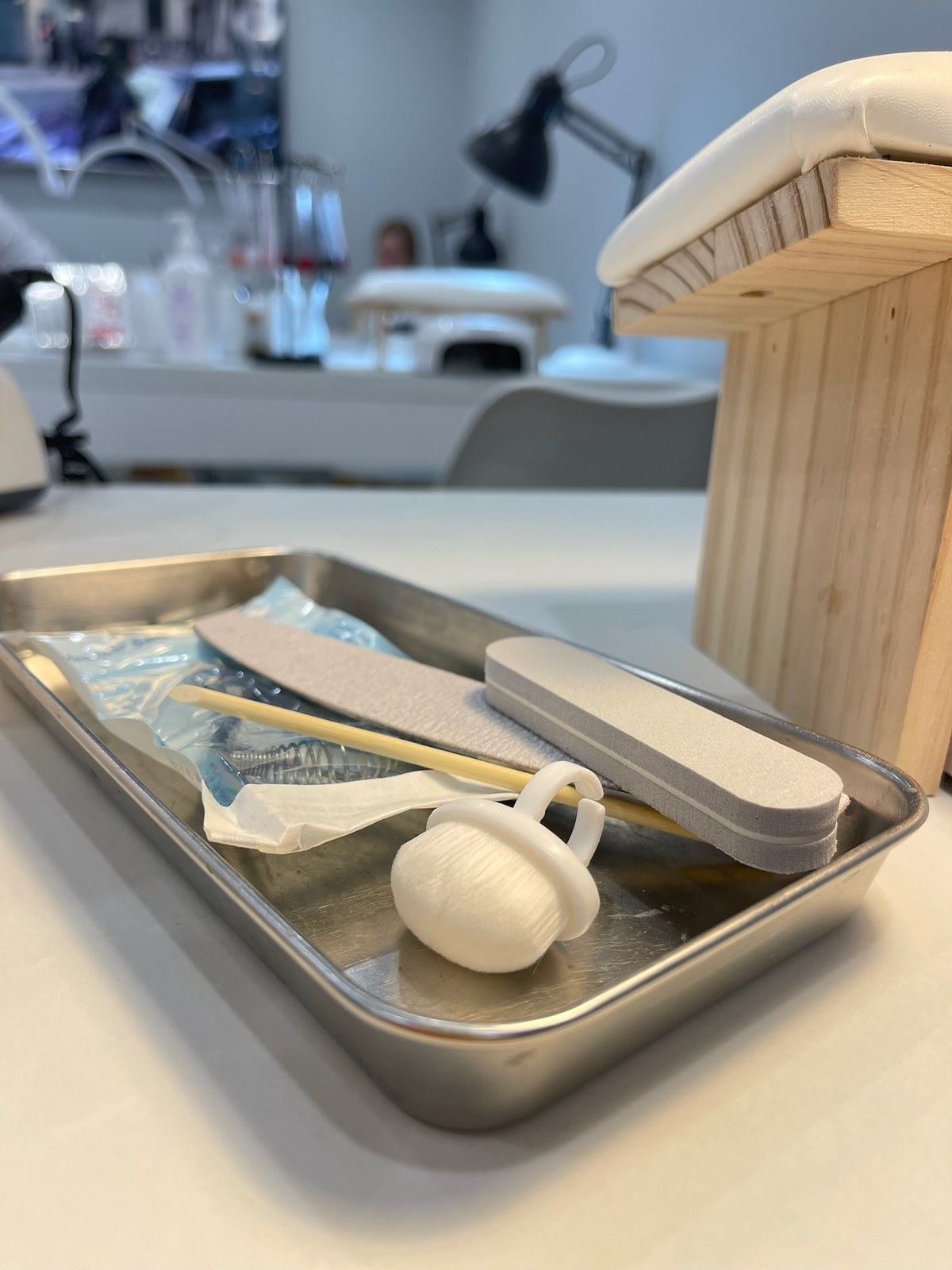 Individual sterilised instrument kit prepared per client