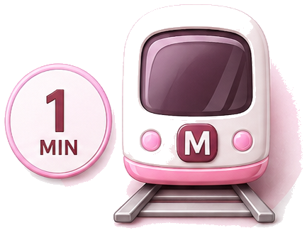 1 minute to Crows Nest Metro
